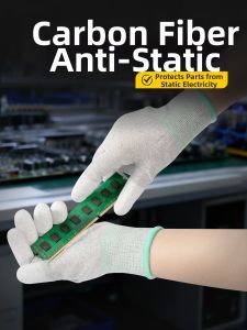AIBUSISO | Anti-static Carbon Fiber Gloves for Dust-free Assembly and Electronic Factory Use