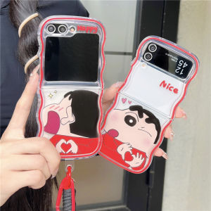 Kawaii Creative Cartoon Silicone Phone Case for ZFlip6 Flip Screen Protection Womens Style Anti-Fall Soft Cover F7310