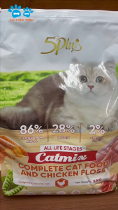 thức ăn Hạt 5Plus Catmix 5kg ruốc gà sấy khô thơm lừng mèo nào cũng mê thức ăn hạt dành cho mèo - T3 PETS SHOP