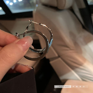 Elegant Pure Silver Hoops Earrings Womens Fashion Jewelry Sweet And Spicy Girl Circle Design Fresh out New Style Ear Jewelry