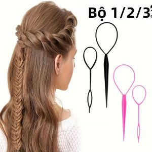 Bộ Dụng Cụ Tạo Kiểu Tóc Magic Topsy Tail - Kẹp Tóc Tết Đuôi Ngựa Bằng Nhựa Dành Cho Nữ Bé Gái Trẻ Em - Dụng Cụ Tạo Kiểu Tóc Dễ Dàng Tùy Chọn 1/2/3 Bộ