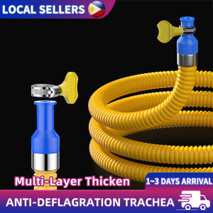 Yellow Gas Stove Hose lpg Regulator Pressure Gauge Household Explosion-Proof Corrugated Gas Hose Kitchen