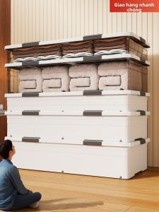 Flat Multi-functional Under Bed Storage Box with Wheels