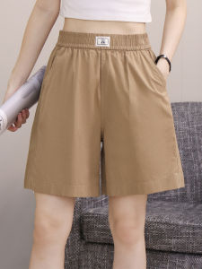 Casual Silk Cotton Wide Leg Pants Womens Loose Straight Five-Quarter Elastic Waist plus Size Hot Shorts Summer 2025