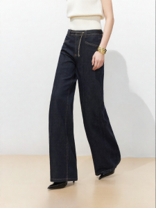 Vero Moda | Womens Summer New Detachable Belt Raw Blue Versatile Flared Jeans