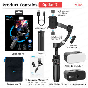 AXNEN | AXNEN Foldable 3-Axis Phone Gimbal Stabilizer Smart Tracking with 7.24" Telescopic Rod for iPhone Android Vlog Video Shooting
