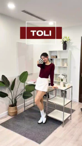 Áo Thun Tay Dài Nữ TOLI LHM36 – Cổ Tròn Viền Cổ Form Vừa Cotton 4 Chiều Mềm Mịn