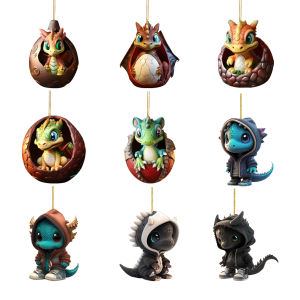 【Chunkbass】Christmas Themed Decor Dragon Egg Acrylic Dragon Statue for Bag Backpack Festive Home Accessory