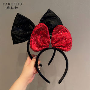 เครื่องประดับผมสไตล์วินเทจสำหรับผู้หญิง รูปผีเสื้อสีแดง สายรัดผมประดับเลื่อมสีสันสดใส ทรงเจ้าหญิงหลบหนี ท่องเที่ยว ท่องเที่ยว วันหยุด