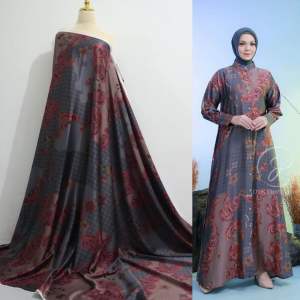 Kain silk motif DELINA dress kain gamis kain seragaman kain pesta