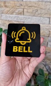 Dekorasi Papan Sign Petunjuk BELL Pintu Rumah / Papan Akrilik Tulisan BELL Rumah Acrylic