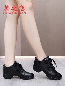 Giày Khiêu Vũ Đế Mềm Bằng Da Thật Mùa Thu 2025 Giày Khiêu Vũ Vuông Thời Trang Ngoài Trời Giày Khiêu Vũ Thuyền Viên