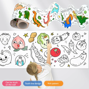 300CM DIY Drawing Roll Sticky Color Filling Paper Graffiti Scroll Coloring Roll Kids DIY Painting Educational Toys For Children