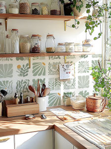 Nhựa PVC Matisse Tile Sticker Dán Tường Chống Thấm Nước Cho Nhà Bếp Trang Trí Nhà Bếp Đa Màu Dây Chuyền Nhiều Chất Dopamine