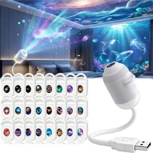 ZDSSY Mini HD Smart Dynamic 5D Holographic Night Light Projector 2-in-1 Galaxy Star Projector USB Powered Touch Control for BedroomCarChristmas gifts