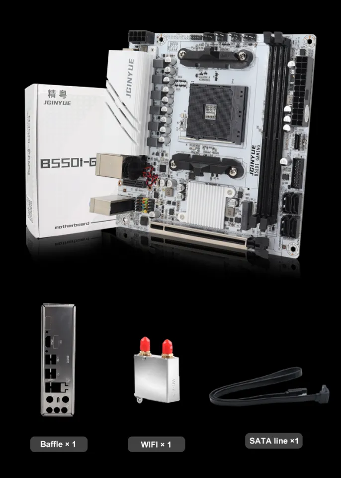 JGINYUE AMD B550 AM4 mini ITX Motherboard supports Ryzen R5 4000