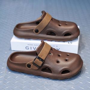 EVA Thick Heel Sandals Mens 2025 New Summer Outdoor Sports Anti-slip Deodorant Headed Beach Slippers Mens Casual Style