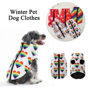 Winter Pet Jacket Warm Clothes For Small Medium Dogs Coats Valentines Day Puppy Dog Vest Chihuahua French Bulldog Pets Outfits