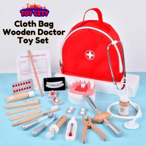 Pretend Play Wooden Doctor Dentist Toy Set Children Medical Tools Fun Play Set Role Play Kids Pretend Play Toys