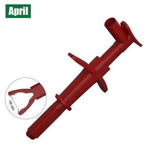 หัวจับแบบหนีบสำหรับทดสอบ พร้อมหูหิ้วแบบเกี่ยว สำหรับทดสอบอย่างรวดเร็ว แบบมืออาชีพ หุ้มฉนวน ขนาด 4 มม. พร้อมช่องเสียบแบบกล้วย