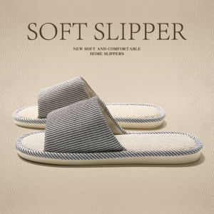 Dép Vải Lanh Hodo Hoa Văn Sọc Giản Dị Thấm Hút Cho Nữ Dép Vải Lanh Cotton Mùa Hè 2025 Dép Lót Bằng PVC Dép Lót Bằng PVC