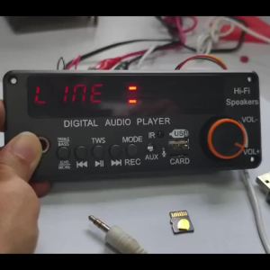 Aideepen | DC12V MP3 WMA WAV Decoder Board Bluetooth 5.3 Handsfree Car Audio Microphone USB TF FM DIY Music Player