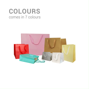Thick Cardboard Square Paper Gift Bag with Handles for Gift Packaging 7 Colours