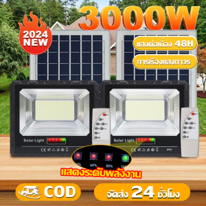 ✨ 1แถม1 ✨ไฟโซล่าเซลล์ ฟสปอร์ตไลท์ Solar Light หลอดไฟ led ไฟโซล่าเซล1000wแท้ กันน้ำ LED IP67 ไฟลานภายใน ไฟแสงอาทิตย์ โคมไฟโซลาเซล โซล่าเซลล์
