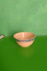 Combo 10 chén cơm gốm sứ chấm men viền xanh