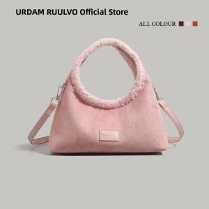 URCDN RDALVO | Vintage Lamb Fur Suede Velvet Ladies Handbag
