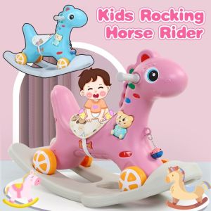 2 in 1 Baby Ride on Toys Unicorn Rocking Horse Baby Rocking Chair Multi-functional Baby Play Toys