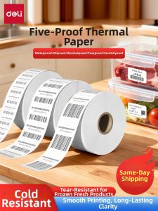 deli | Waterproof Oil-Resistant Tear-Resistant Thermal Label Paper