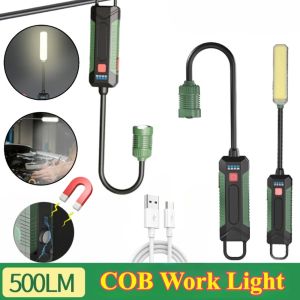 Rechargeable Portable Magnetic LED Work Light 360° Flexible Gooseneck with Hook Flashlight for Repair and Emergency Use