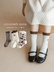 ถุงเท้าเด็กผ้าฝ้ายแท้สไตล์เกาหลีฤดูใบไม้ผลิและฤดูใบไม้ร่วงสำหรับเด็กผู้หญิง ถุงเท้าผ้าฝ้ายผสมสำหรับฤดูใบไม้ร่วงและฤดูใบไม้ผลิ