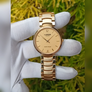 Jam Tangan LAROS A3514G Gold Vintage Elegan | Jam Tangan Pria Elegan