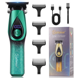 Hatteker Electric Hair Trimmer New Model Mens Grooming Carving Scissors LCD Digital Display Pusher Engraving Razor
