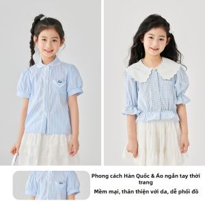 Moonkids | Áo Sơ Mi Tay Ngắn Cho Bé Gái Mỏng Nhẹ