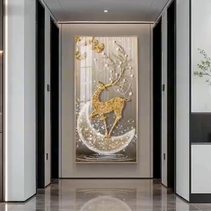 Wall Mural Crystal Porcelain Aluminum Frame Premium Aesthetic For Foyer Hallway Living Room Bedroom Wall Decor