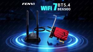 Fenvi | FENVI MT7925 BE6500 WiFi 7 PCIE Adapter BT 5.4 Tri Band 2.4G/5Ghz/6Ghz 802.11BE 6500Mbps Wireless Network Card For AMD Win 10/11