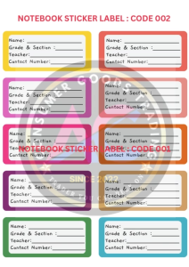 NOTEBOOK GLOSSY PHOTO STICKER LABEL ( 6-12 PCS./SHEET)