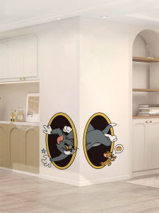 Cartoon Cat Mouse Wall Decal Cover up Decorative Wall Sticker Bedroom Room Arrangement Cute Wall Mural Paper Hole Patch