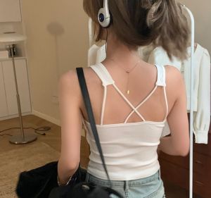 Spice girls wear sling vest underwear womens fixed cup integrated chest pad casual versatile breathable inner tube top women