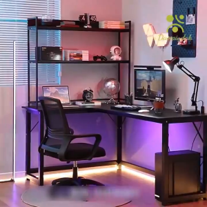 Study Table With BookShelf L-shaped Corner Desk Office Table Computer Desk Work Study Table Writing Desk Left&Right