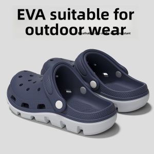 Mens Summer 2025 New Thick Bottom Anti-Slip Deodorant Driving Sandals Breathable Outdoor Two-Way Half Slippers Casual Style EVA Material
