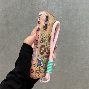 เคสโทรศัพท์แบบปกป้องสองด้าน ZHIGE ลายเบอร์เกอร์และถั่วไก่สีสันสดใส เคสโทรศัพท์มือถือแบบน่ารักและเรียบง่ายสำหรับ Apple iPhone