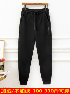 Autumn and Winter Mens Sweatpants Sports Casual Pants Oversized Trousers Extra Large Fat Fat Guy Fleece-lined Ankle Banded Pants