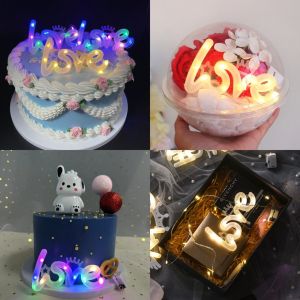 ไฟ LED รูป LOVE ตกแต่งเค้ก ช่อดอกไม้ วันเกิด คริสต์มาส ปีใหม่ วาเลนไทน์ งานแต่งงาน ไฟตกแต่ง ไฟนางฟ้า