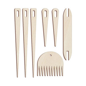 YOMDID 7 Món Bộ Dụng Cụ Dệt Bằng Tay Bằng Gỗ DIY Dụng Cụ Thủ Công Dệt Bằng Gỗ Với Kim Mắt Lớn Và Con Thoi Bằng Gỗ Để Dệt