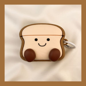 Cute Toasty Bread Face AirPods Case Wireless Bluetooth Soft Shell Silicone Protective Cover for  pro Headphones 2nd 3rd 4th Gen