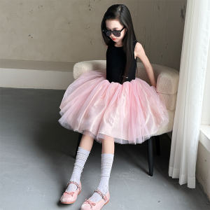 Elegant Princess Style Ballet Dress for Girls Summer New Arrival High Waist Midi Skirt Breathable Comfortable Korean Version